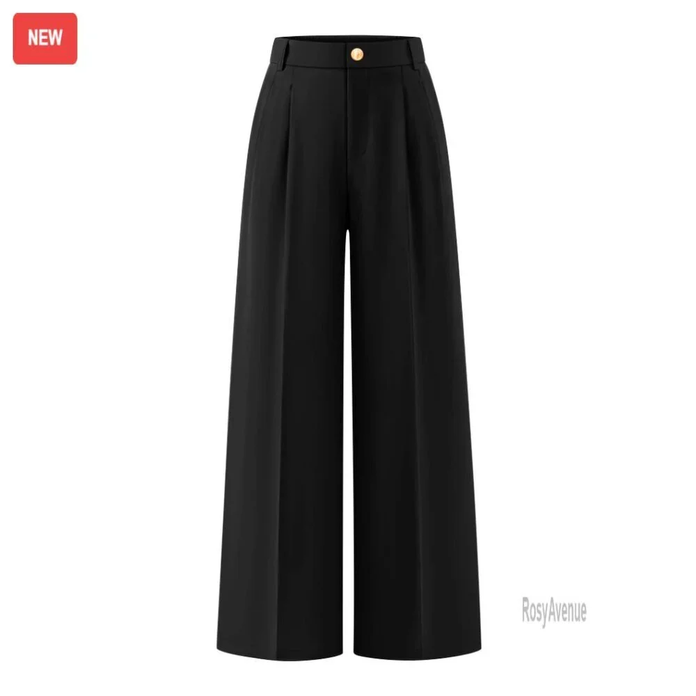 Wide Leg Palazzo Pants High Waisted Business Casual Work Slacks - Picture 1 of 7